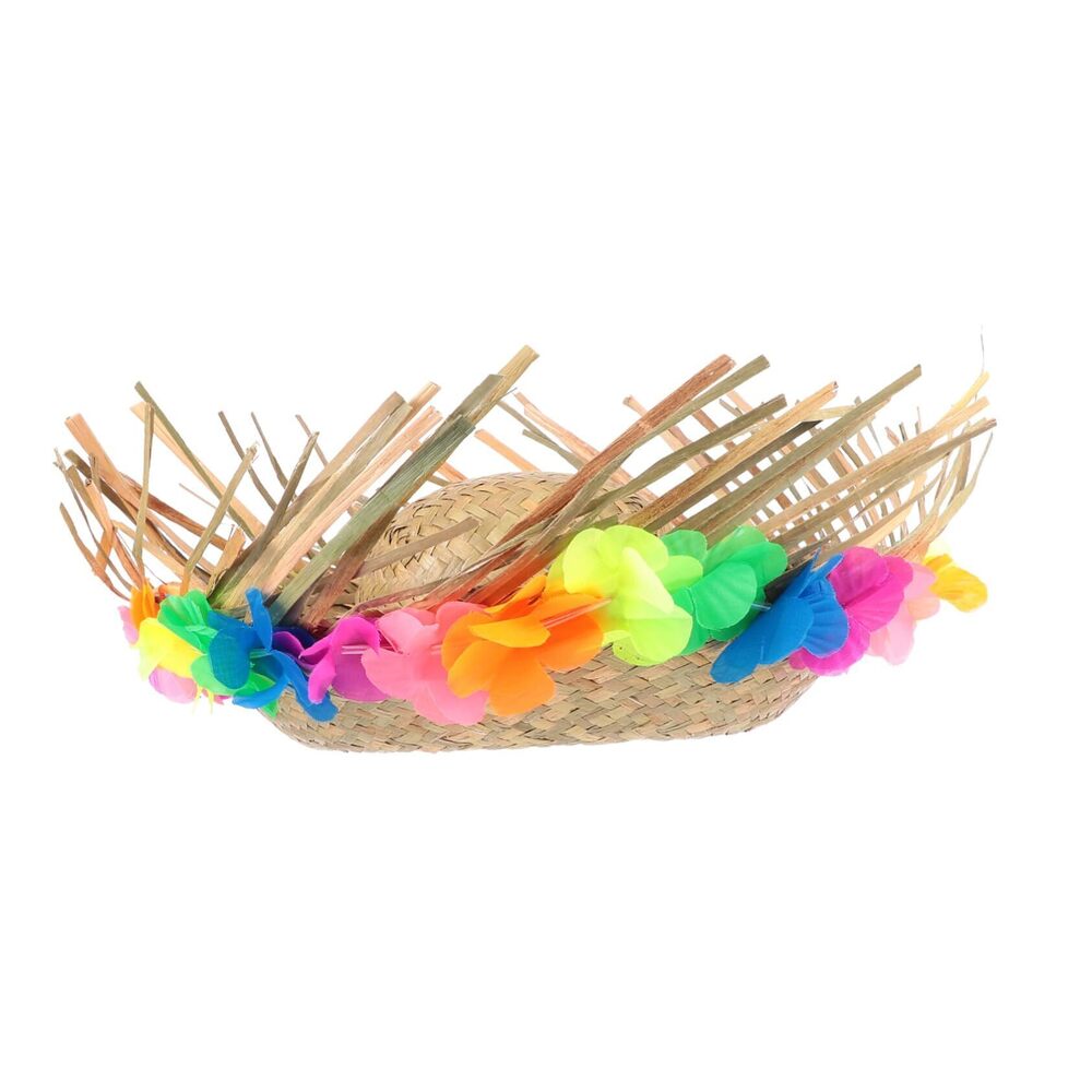 1687 1Pc Hawaiian Straw Hat Style Accessory for Hawaiian Theme Parties